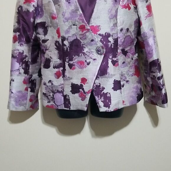 Terramina Purple Multicolored Blazer Sz 10 - Picture 4 of 7